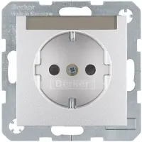 Berker Steckdose SCHUKO, Beschriftungsfeld, erh. Berührungsschutz S.1/B.3/B.7 alu matt
