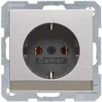 Berker Steckdose SCHUKO mit Beschriftungsfeld Q.1/Q.3 alu samt, lackiert