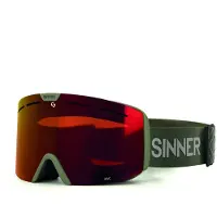 Sinner Skibrille Arc Matte Moss Green Double Full Red Mirror Vent