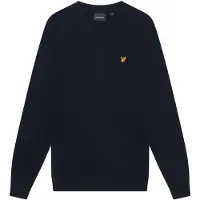 Lyle & Scott Rundhalspullover aus Baumwollmerinowolle, Marineblau