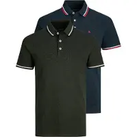 Jack & jones JACK&JONES Herren Poloshirts, 2er Pack - JJEPAULOS POLO 2PK, Kurzarm, einfarbig, Baumwolle