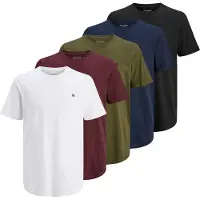 Jack & Jones Rundhalsshirt "JPRBLABRODY im 5er-Pack, mit Logodruck, Rundhals und atmungsaktiv" Packung, 5er-Pack, 5 Rundhals, normal, Baumwolle