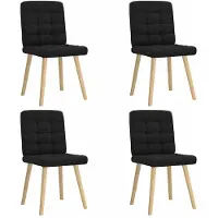 vidaXL Esszimmerstühle 4 Stk. Schwarz Stoff