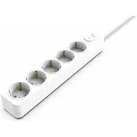Inca IPW-44GB, 5 AC-Ausgänge, 230 V, 3680 W, 16 A, Weiß, 1,5 m