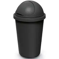 Monzana Mülleimer Küche 50L mit Schiebedeckel 100% Recycelter Kunststoff Abfalleimer Büro Müllsackhalterung Papierkorb Biomüll Gelber Sack Schwarz
