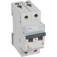 Legrand 403384 TX3 Leitungsschutzschalter B-Charakteristik, 8A, 2-polig, 6kA, 400VAC, 2TE