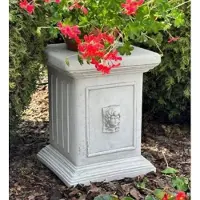 Casa Padrino Barock Garten Deko Stein Säule Grau H. 44 cm