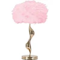 Casa Padrino Luxus Tischleuchte Gold / Rosa Ø 40 x H. 63 cm