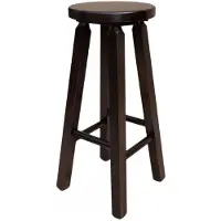 Casa Padrino Landhausstil Massivholz Barhocker Dunkelbraun H. 80 cm - Bar Möbel