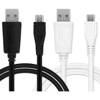 Cellonic 2x USB Kabel 1m für Garmin Edge 520 Plus, 820, 1000, 1030 / Dashcam 55 / Zumo 595 / Dezl 760 GPS Navigator Ladekabel Micro USB auf USB A 2.0 Datenkabel 1A schwarz weiß PVC