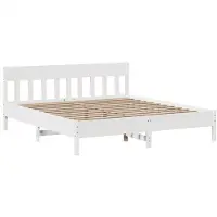 vidaXL Massivholzbett ohne Matratze Weiß 180x200 cm Kiefernholz