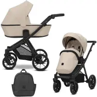 Kunert Kinderwagen Brav 2in1 - schwarzes Gestell - Farbe: Creme