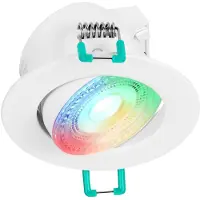 Sylvania Smart LED Einbaustrahler 230v | 16 Mio. Farben + Warm - Tageslichtweiß | RGB Spot dimmbar Ø 68 mm | Deckenleuchte kompatibel mit App, Alexa, Siri | Badezimmer, Wohnzimmer & mehr