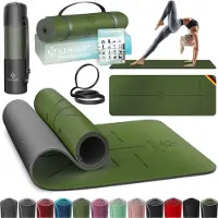 Kesser Gymnastikmatte Yogamatte TPE 183x61cm, rutschfest & gepolstert, inkl. Tragegurt