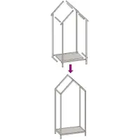 vidaXL Brennholzregal Weiß 40x25x90 cm Kaltgewalzter Stahl