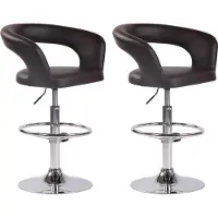 CLP 2er Set Barhocker Jaen höhenverstellbar und drehbar braun Material Kunstleder