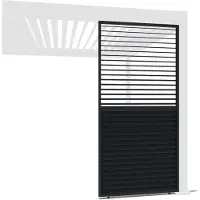 Weide Lamellenwand horizontal anthrazit mit drehbaren Lamellen AluminiumㅤAnthrazit 0.93 Meter