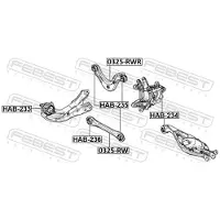 FEBEST 0325-RW Querlenker Hinten für HONDA CIVIC X Schrägheck (FC, FK)