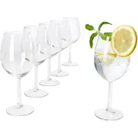 MamboCat 6x Vinissi Wasser- & Weingläser 300ml mit Fuß Cocktailglas Feier Hochzeit Partys