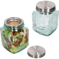MamboCat 2er Set Salat to Go Vorratsglas 1L Lunch-Box für Salat nachhaltig Aufbewahrung