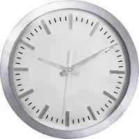 B&S Wanduhr Analog rund Ø 34 cm weiß mit Aluminium Gahäuse