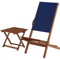 Erst-Holz Blauer Strandstuhl Partystuhl Wikingerstuhl Schwedenstuhl Anglerstuhl wählbares Set XXL V-10-364Einzelstück mit Tisch