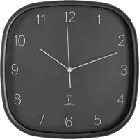 B&S Funkwanduhr Analog Uhr eckig 29.5 x 29.5 cm grau Kunststoff