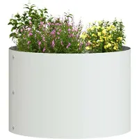 vidaXL Pflanzenring Weiß 30 x 30 x 20 cm Kaltgewalzter Stahl
