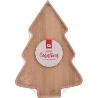 Eh Excellent Houseware Servierplatte aus Holz Weihachtsbaum XMAS