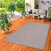 Snapstyle In- und Outdoor Teppich Beidseitig Newport Grau Weiss, Größe:80x400 cm