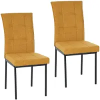 HTI Stuhl Matthew Gelb 2er Set, 44x61x96 cm, Sitzhöhe 48 cm
