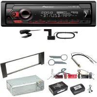 Pioneer MVH-S420DAB Bluetooth WAV WMA DAB+ Autoradio Einbauset für Audi A4 B6 B7
