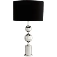 Casa Padrino Luxus Tischleuchte von Schwarz / Nickel Finish ModE1- Leuchte Lampe