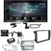 Kenwood DNX-5190DABS Navi Carplay MP3 CD Einbauset für Tiguan Amarok Caddy Jetta