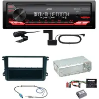 JVC KD-X282DBT Bluetooth DAB Einbauset für Golf 5 6 Passat 3C CC B7 Touran