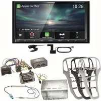 Kenwood DNX-7190DABS Android Auto Carplay DAB+ DVD CD Einbauset für Opel Astra J