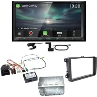 Kenwood DNX-7190DABS Android Auto DAB+ Einbauset für Tiguan Amarok Caddy Jetta
