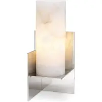 Casa Padrino Designer Tischleuchte Silber / Alabaster 18,5 x 18,5 x H. 40 cm - Moderne Tischlampe mit Alabaster Lampenschirm - Luxus Kollektion