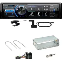 JVC KD-X561DBT DAB+ Bluetooth USB Einbauset für Renault Kangoo KC Laguna 1 2