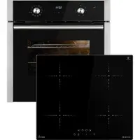 KKT Kolbe Autarkes Herdset: 60cm Einbaubackofen BO8810SS + 59cm Induktionskochfeld IH85900RL | Grill | Heißluft | Teleskopauszüge | Automatik-Timer | 2-fach Wärmeschutzverglasung | SET8810IH859RL