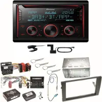 Pioneer FH-S820DAB DAB+ Bluetooth FLAC USB Einbauset für Audi A4 B6 B7 Seat Exeo