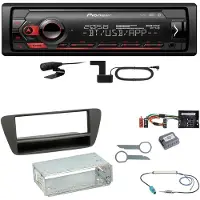 Pioneer MVH-S420DAB Bluetooth WAV DAB+ Autoradio USB Einbauset für Audi Q3 8U