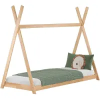 Erst-Holz Holz-Bett in Tipi-Form, Kinderbett 90x200 Buche massiv geölt, Zubehör wählbar V-60.71-09ohne Zubehör