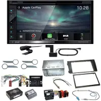 Kenwood DNX-5190DABS Navi Carplay Bluetooth CD Einbauset für Audi A6 4B Facelift