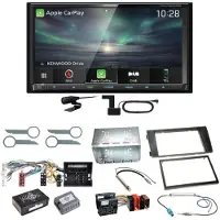 Kenwood DNX-7190DABS Android Auto Carplay DAB+ Einbauset für Audi A6 4B Facelift
