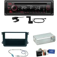 Kenwood KDC-BT450DAB Bluetooth DAB Einbauset für Beetle Jetta Sharan Tiguan T5