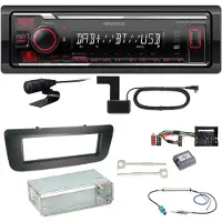 Kenwood KMM-BT408DAB Bluetooth Digitalradio Einbauset für Skoda Fabia 2 Roomster