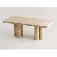 Casa Padrino Luxus Travertin Esstisch Beige 190 cm - Travertin Esszimmer Möbel