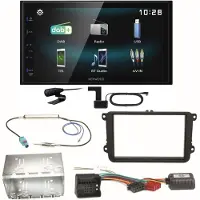 Kenwood DMX-125DAB Bluetooth USB DAB+ Einbauset für Seat Leon Alhambra Altea XL