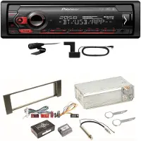 Pioneer MVH-S420DAB Bluetooth USB DAB+ AUX Autoradio Einbauset für Audi A4 B6 B7